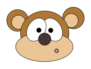 Chimpanzee Face - Isolated On White