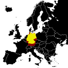 European map with Germany highlighted