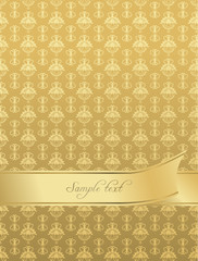 Abstract gold floral background with space for text