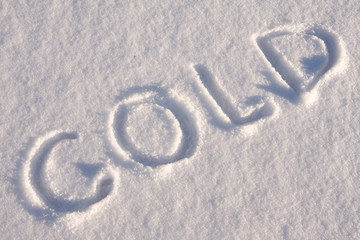 writing text on the snow