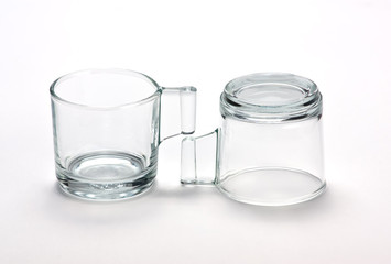 Empty transparent  mugs