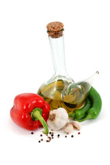 Olive oil, peppers and garlic