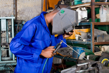 welder in workshop