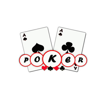Poker game logo illustration