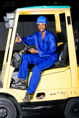 african industrial forklift driver