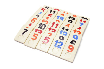 Arrangement of Plastic Number Pieces