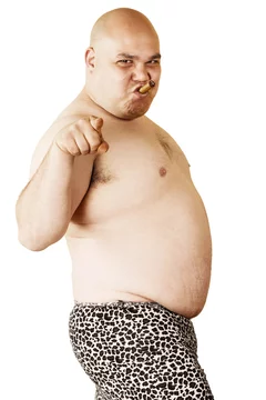 Sexy smoking fat guy Stock Photo | Adobe Stock