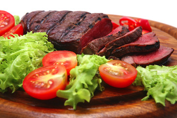 served meat and vegetables