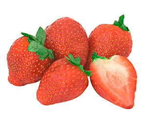 Strawberries isolated on white background
