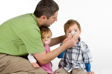 Family with father and kids