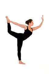 Fototapeta premium woman in yoga pose on white