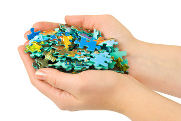 Hands and puzzle