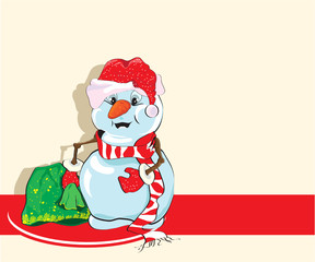 snowman with Christmas gifts