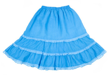 Short Blue Shirt Isolated on White