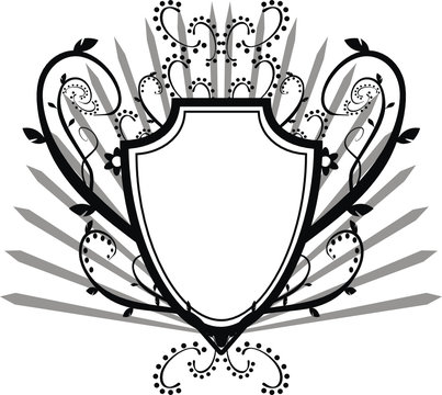 heraldic shield tattoo sticker crest in vector format