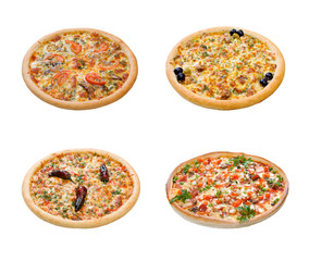 Pizza and italian kitchen. Studio. Isolated