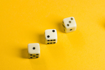 Cubes on yellow background