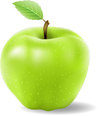 green apple vector isolated on a white background