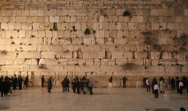 Western wall at night