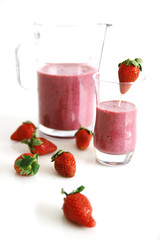 Pitcher and strawberry smoothie