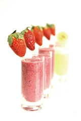 Banana and strawberry smoothies