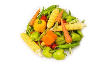 Various vegetables isolated on the white background