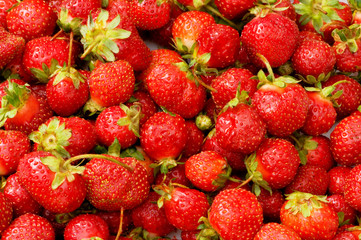 Lots of strawberries arranged as the background