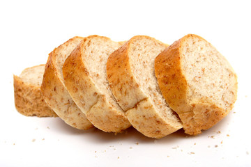 cutted long loaf with bran