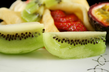 Kiwi Fruit With Strawberry Pancake