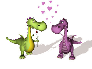 Fototapeta premium Two dragons in love