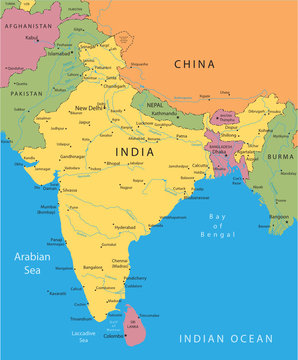 India vector map