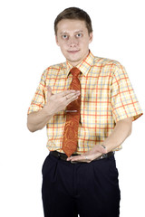 Businessman with hands gesture