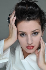 Fototapeta premium girl face closeup