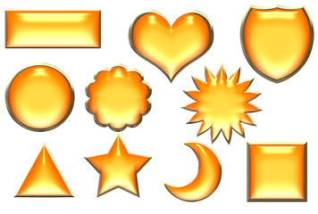 Golden Borders Orange Buttons