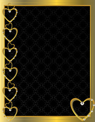 Gold heart patterned background 4
