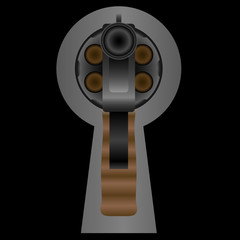 Revolver in keyhole vector