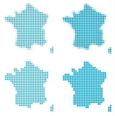 France map mosaic set. Isolated on white background.