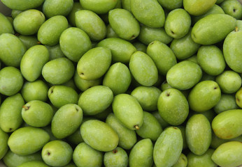 Olives vertes en gros plan