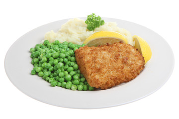 Fish, Peas and Mashed Potato