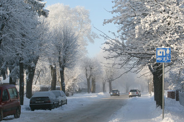 city street in winter