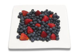 Berries on square plate