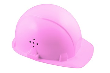 Fototapeta premium Glamour pink hard hat isolated on white