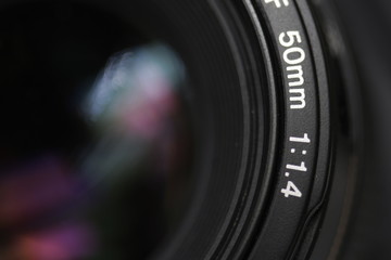 macro of a part of a camera lens