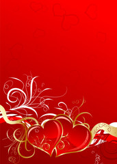 Valentines floral background, vector illustration