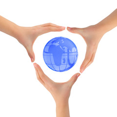 Earth and hands
