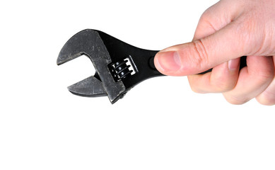 hand holding wrench