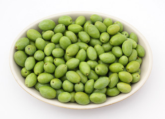 Plateau d'olives vertes