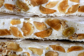 almonds and honey sweet nougat from spain