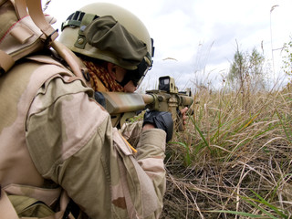 Fototapeta premium US Marine In Action