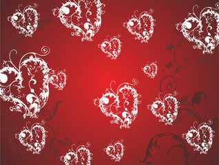 valentine floral vector hearts